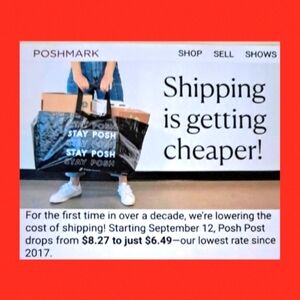 $6.49 SHIPPING across Posh effective midnight 9/12/25